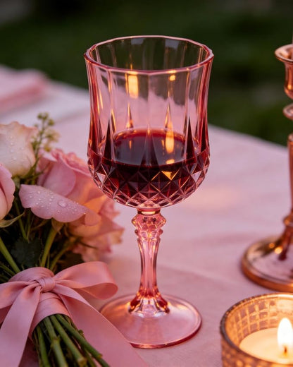Ciaell 24 Pack Pink Plastic Wine Glasses - Image 8