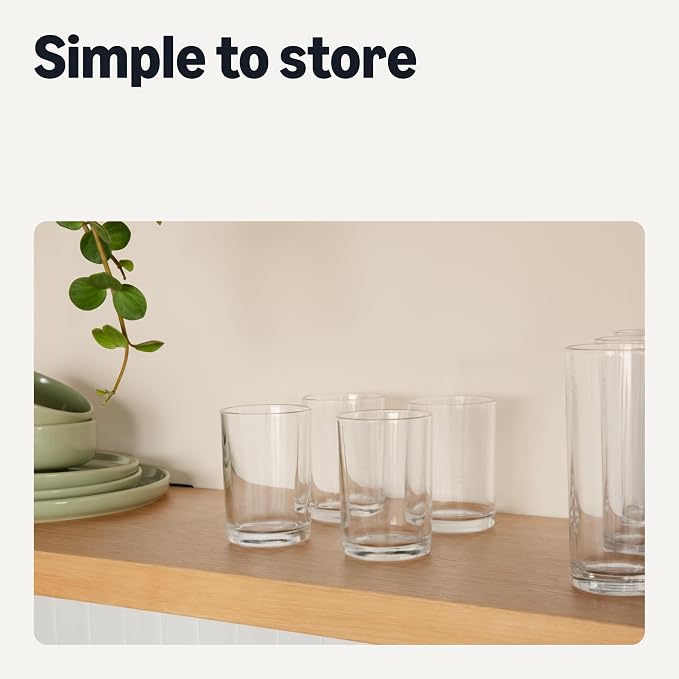 Amazon Basics Drinking Glasses, Dishwasher-Safe, 4-Piece Set, 11 oz. - Image 5