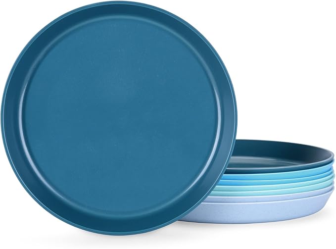 Dinner Plates Wheat Straw Fiber Plate Sets Unbreakable Environment Friendly by Homestockplus