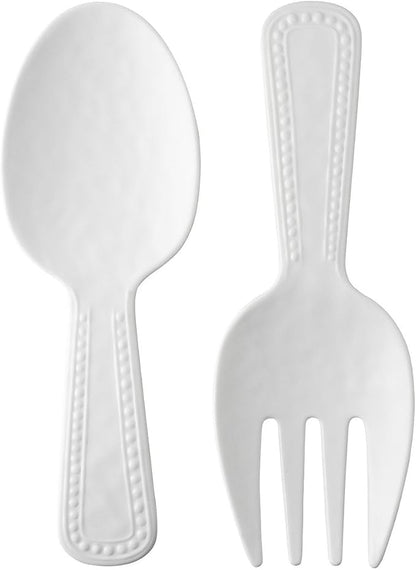 Pebble Melamine Salad Servers, Serving Utensil Set, Includes Serving Fork and - Image 2