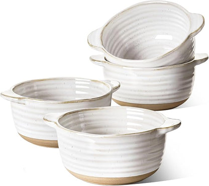 LE TAUCI Soup Bowls with Handles, 20 oz French Onion Soup Crocks, Soup Bowl by LETAUCI