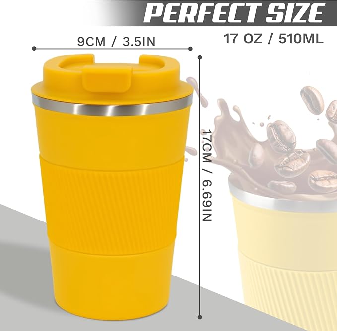 Vacuum Insulated Stainless Steel Travel Coffee Mug, Leak Proof Cup - Image 4