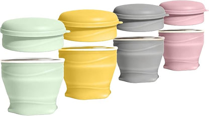 Collapsible Travel Cup with Lid - 6oz Mini Silicone Folding Cup with Stainless by zhuzhiloono