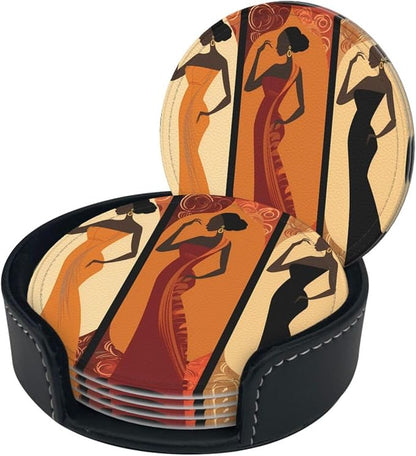 Women Leather Coasters Set of 6 - Image 6