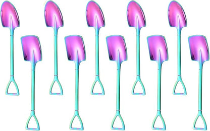 10Pcs Shovel Spoons Stainless Steel Spoon Reusable Dessert Spoons by Ruksifg