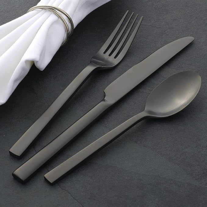 Oneida Chefs Table Midnight Matte 20-Piece Silverware Set - Image 7