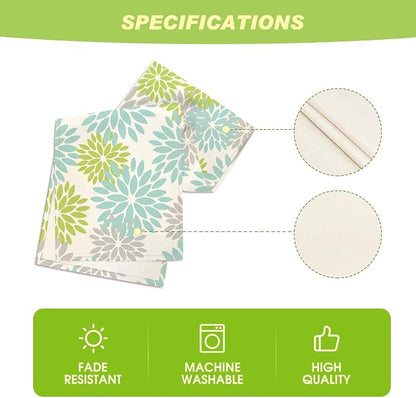 Artoid Mode Green Dahlia Floral Pinnata Summer Table Runner, Spring Kitchen - Image 5