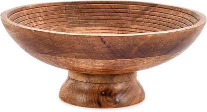 FRUIT BOWL Mango Wood Round Shaped Serving Bowl by NIRMAN