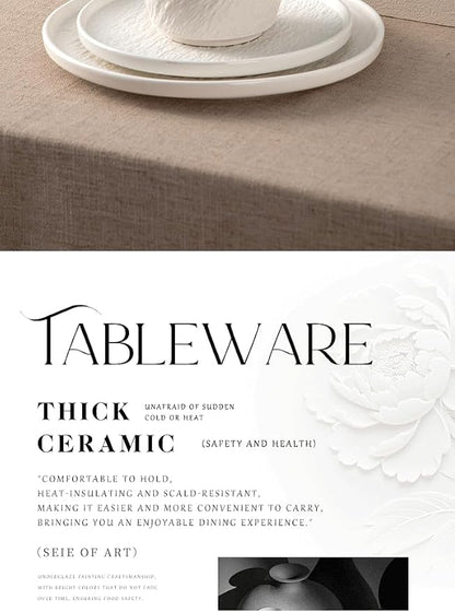 4-piece set, embossed stone design plate and bowl set, microwave and dishwasher - Image 4