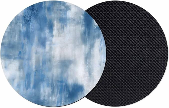 Abstract Blue Coasters Set of 2, Absorbent Coasters by Unknown