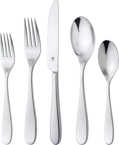 Silverware Set for 16 – 18/10 Stainless Steel Flatware, Mirror Finish, by DANIALLI