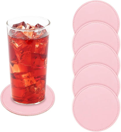 uxcell 5Pcs PU Leather Coasters by uxcell