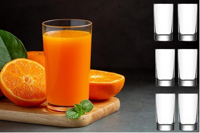 BOHEM'S Small Juice Glasses, Mini Clear Glass Cups Tumblers, 5.1 Oz, Drinking - Image 3