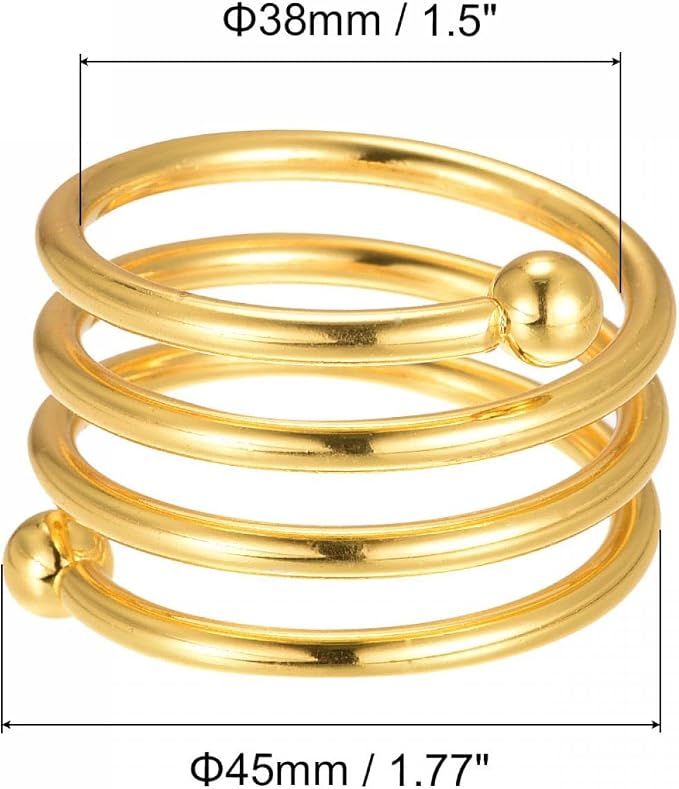 uxcell Metal Napkin Rings Set of 6, Spiral Napkin Ring Holder Buckle - Image 3