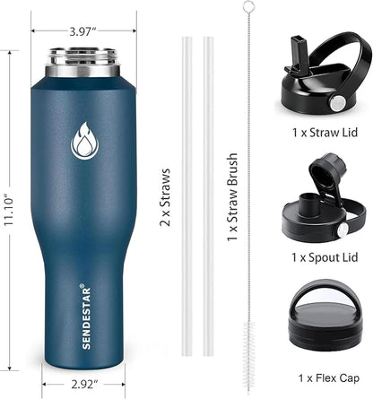 SENDESTAR 40oz Stainless Steel Water Bottle, Double Wall Vacuum Insulated Bottle - Image 7