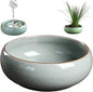Decorative Bowls 6 inch Ceramic Lotus Bowl Planter with Flat Base Glazed Shallow Planter for Home Office Tabletop Decor