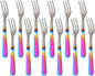 Oyster Fork Set of 12, 5.4 Inch Stainless Steel Cocktail Forks, 3 Tines Mini by KitchenDining