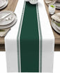 Green Stripes Table Runners 120 inches Long, Farmhouse Burlap Table Runner by Futuregrace