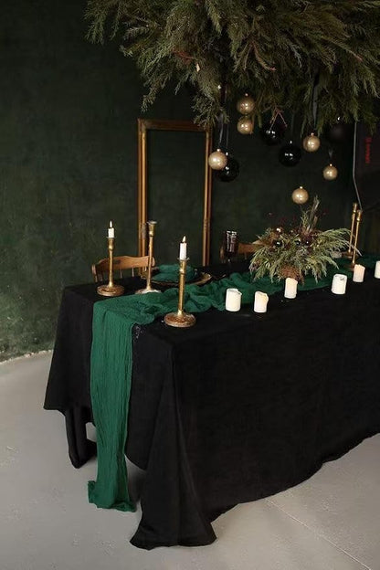 6Pack Emerald Green Cheesecloth Table Runner 17x108 inch Sheer Table Runner | - Image 8
