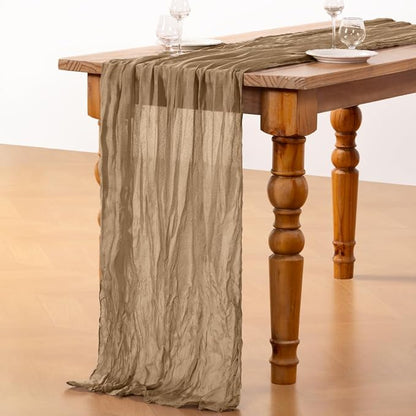DeZerlor Nude Cheesecloth Table Runners 12 Pack Fall Runners | 120Inch Gauze - Image 5