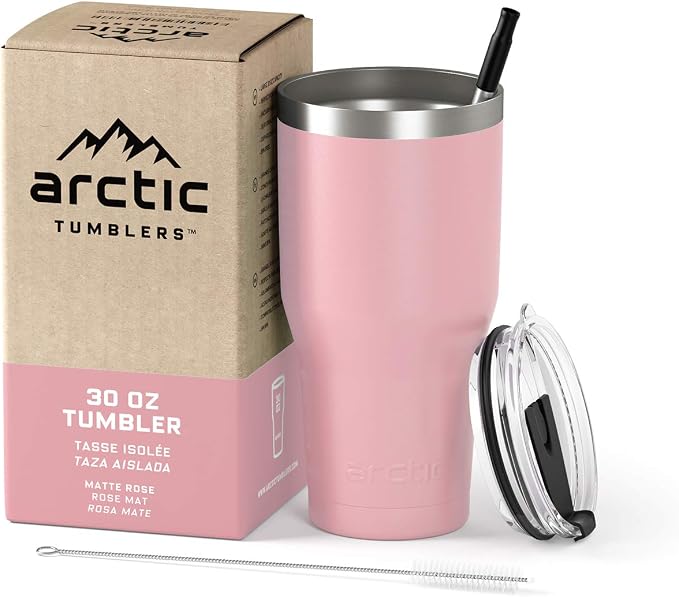 | 30 oz Rose Pink Insulated Tumbler by ArcticTumblers