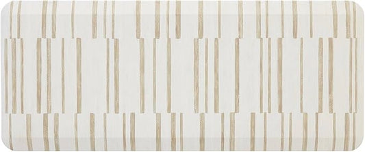 House of Noa Nama Standing Mat – Anti-Fatigue Cushioned Kitchen Mats for Floor | Ergonomic Bounce-Back Foam Kitchen Mats | Anti-Fatigue Mats for Kitchen & Standing | Nara Stripe Natural | 22" x 54"