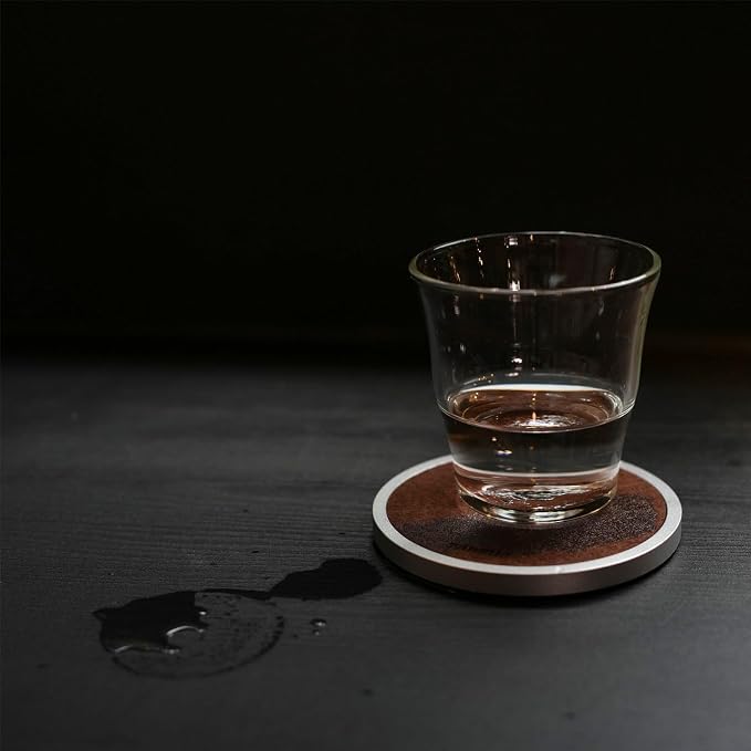 Brown Metal Coaster Set, Replaceable Absorbent Felt Pads, Non-Slip - Image 7