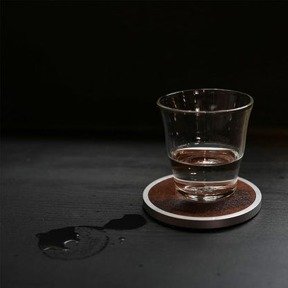 Brown Metal Coaster Set, Replaceable Absorbent Felt Pads, Non-Slip - Image 7