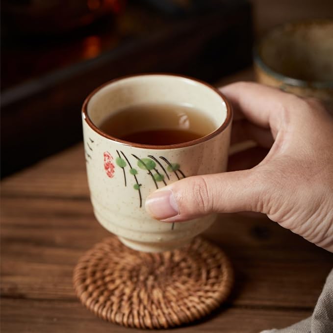 6 Pieces Japanese Tea Cups, 6 Oz Ceramic Coffee Cup | No Handle Teacup Matcha - Image 5