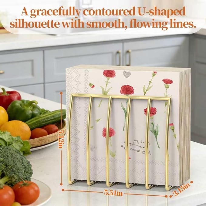 Napkin Holder for Table, Cocktail Upright Napkin Dispenser Suitable for All - Image 2