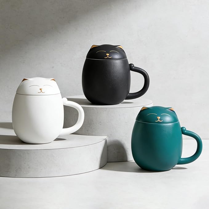 HEER Cat Ceramic Tea Mug 13.5oz - Image 9