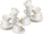 BTaT- Porcelain Espresso Cups Set, 3 oz, 12 Set, Small Coffee Mugs | Elegant by BrewToATea