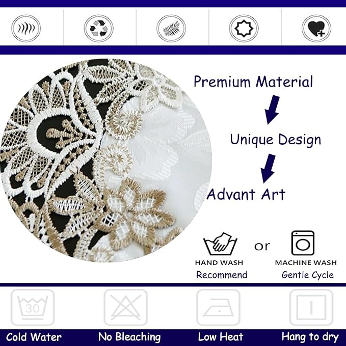 Sandweek Macrame Table Runners for Party, 70inch Table Runner Lace Floral - Image 5