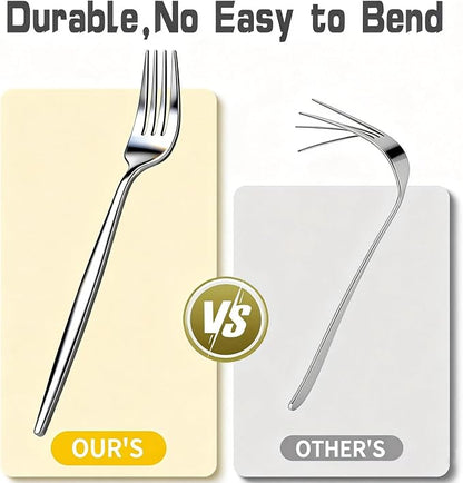 60-Piece Silverware Set for 20, Food Grade Stainless Steel Flatware Set - Image 8
