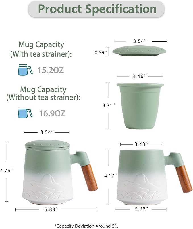 ZENS Tea Mug with Infuser and Lid - Image 2