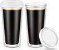 Honeydak 2 Pack 16 oz Double Walled Glass Coffee Mugs by Honeydak