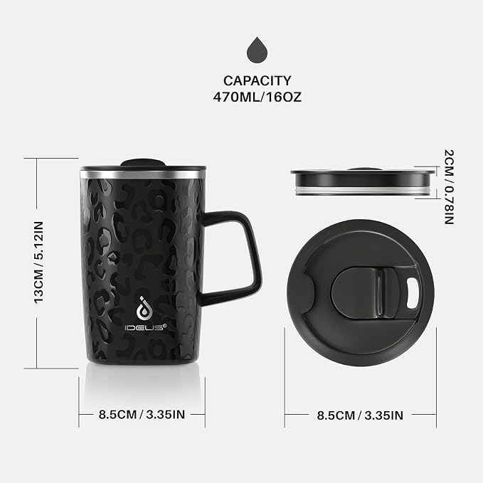 Ideus 16 oz Insulated Stainless Steel Coffee Mug - Image 6