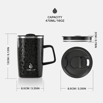 Ideus 16 oz Insulated Stainless Steel Coffee Mug - Image 6