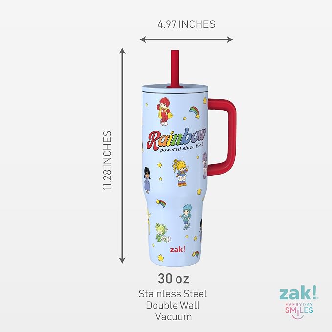 Zak Designs Rainbow Brite 30oz Spill-Proof Stainless Steel Travel Tumbler | BPA - Image 9