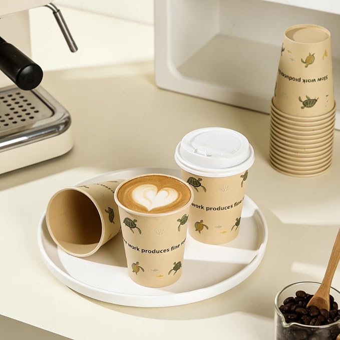 12 OZ 25 Pack Disposable Cups Paper Coffee Cups - Image 7