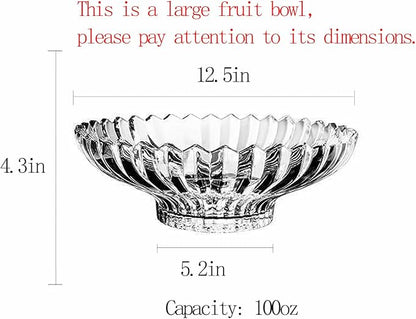 Extra Large Glass Fruit Bowl or Decorative Bowl, Center Bowl，Used - Image 2