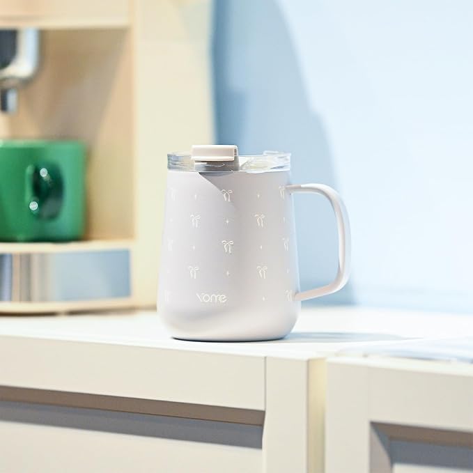 YOME 10oz Bow Grey Insulated Coffee Mug - Image 8
