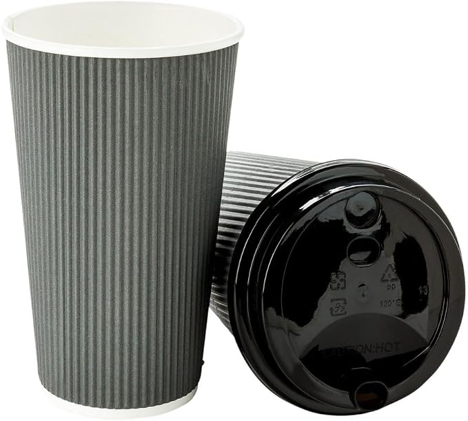 Restaurantware 16 Ounce Ripple Wall Disposable Coffee Cups, 500 Insulated Gray - Image 13
