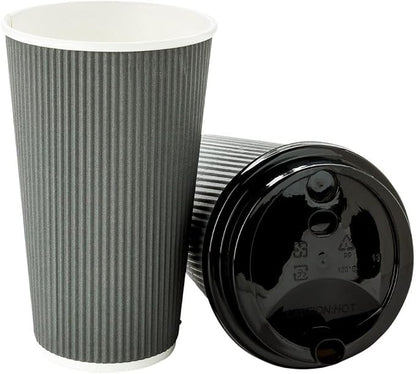 Restaurantware 16 Ounce Ripple Wall Disposable Coffee Cups, 500 Insulated Gray - Image 13
