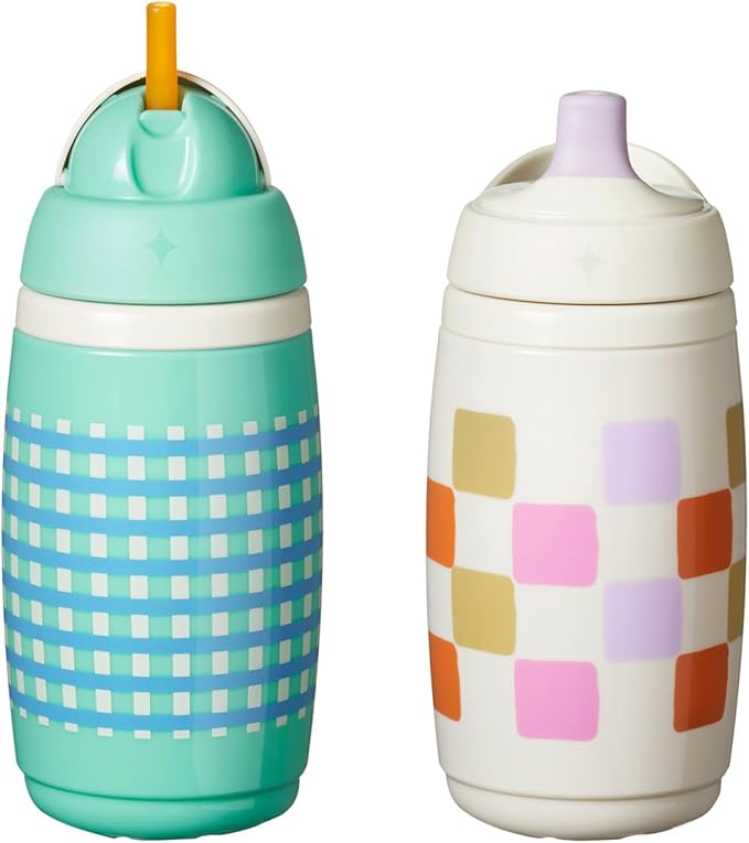 Tommee Tippee Active Straw Toddler Cups, 1-3 Years, 9oz | Pack of 2, Silicone by TommeeTippee