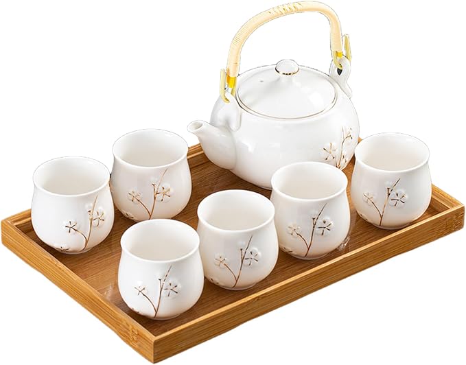 KEYDUACU Japanese Porcelain Gongfu Tea Set, Chinese Asian Style by KEYDUACU