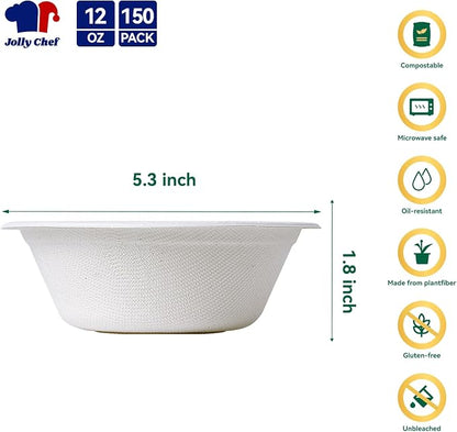 Compostable Disposable Paper Bowl Heavy Duty Soup Containers Biodegradable - Image 2