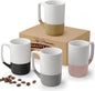 Large Ceramic Coffee Mug Set of 4, 16 oz Tea Cups by Gencywe