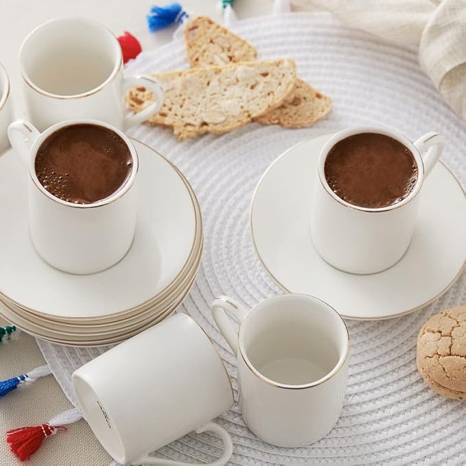 KARACA Elda Turkish Coffee Cup Set of 6 by Karaca