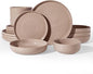 Stoneware Dinnerware Sets with Pasta Bowls, Service by FamiwarePremium